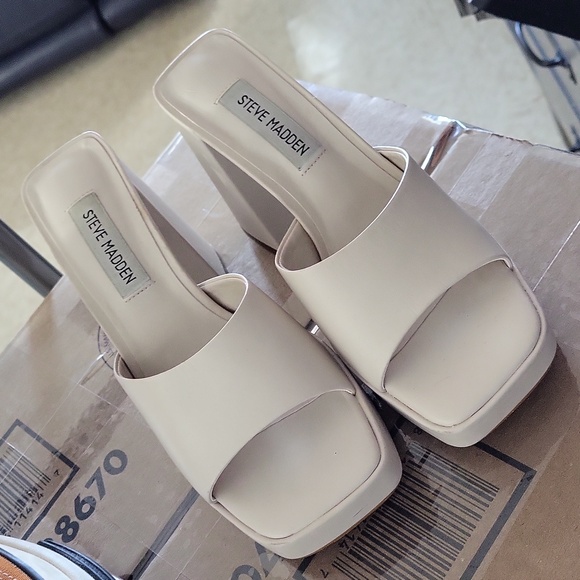 Steve Madden Platform Christo/criso2S1 Sandals 👡 Leather Upper - Picture 1 of 6